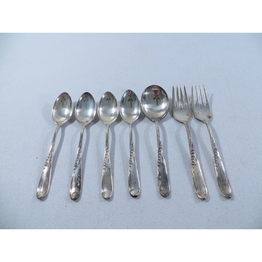 Vintage Reed & Barton Silver‎ Wheat Sterling Silver Silverware 7 Piece 250 Gram